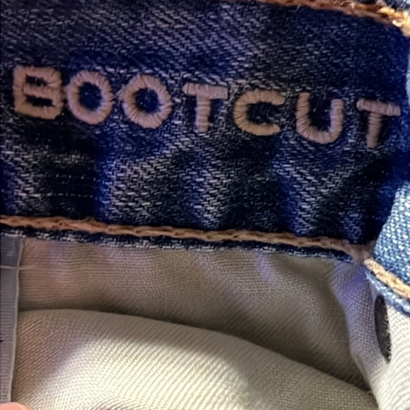 American Eagle Jeans Mens 29/30 Bootcut Blue Distressed Medium Wash Logo Patch - Picture 11 of 12